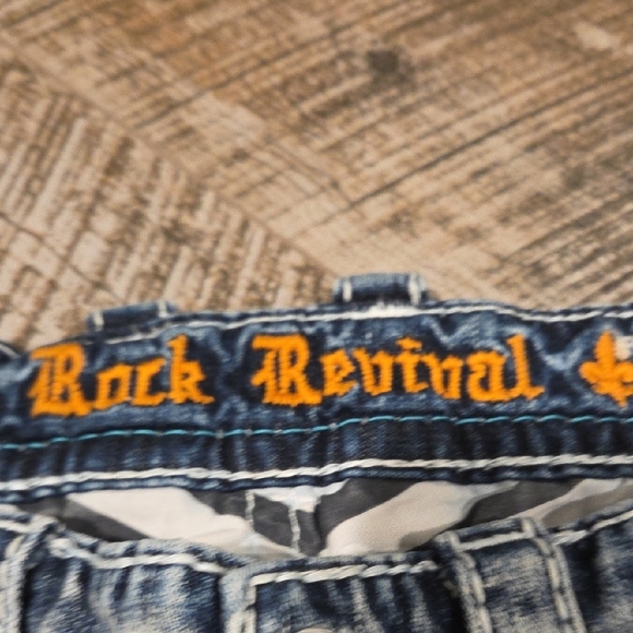 Rock Revival Light Blue Distressed Straight Jeans - Picture 9 of 16